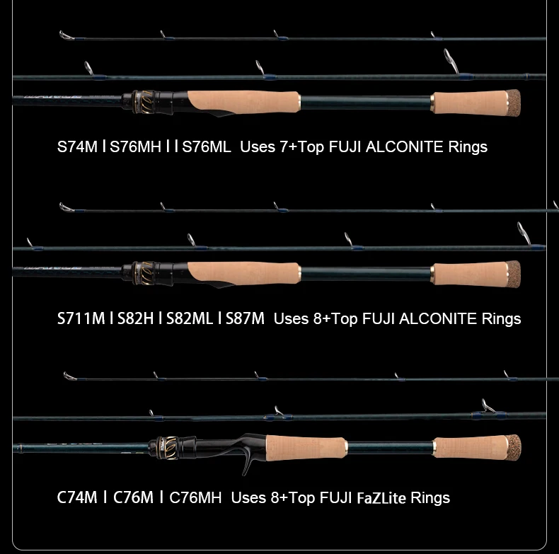 PURELURE DANCE S822H ML H Spinnrute für Bass High Carbon Long Throwing Angelrute im FUJI-Zubehör, Plus Spinnrolle – Detail 12