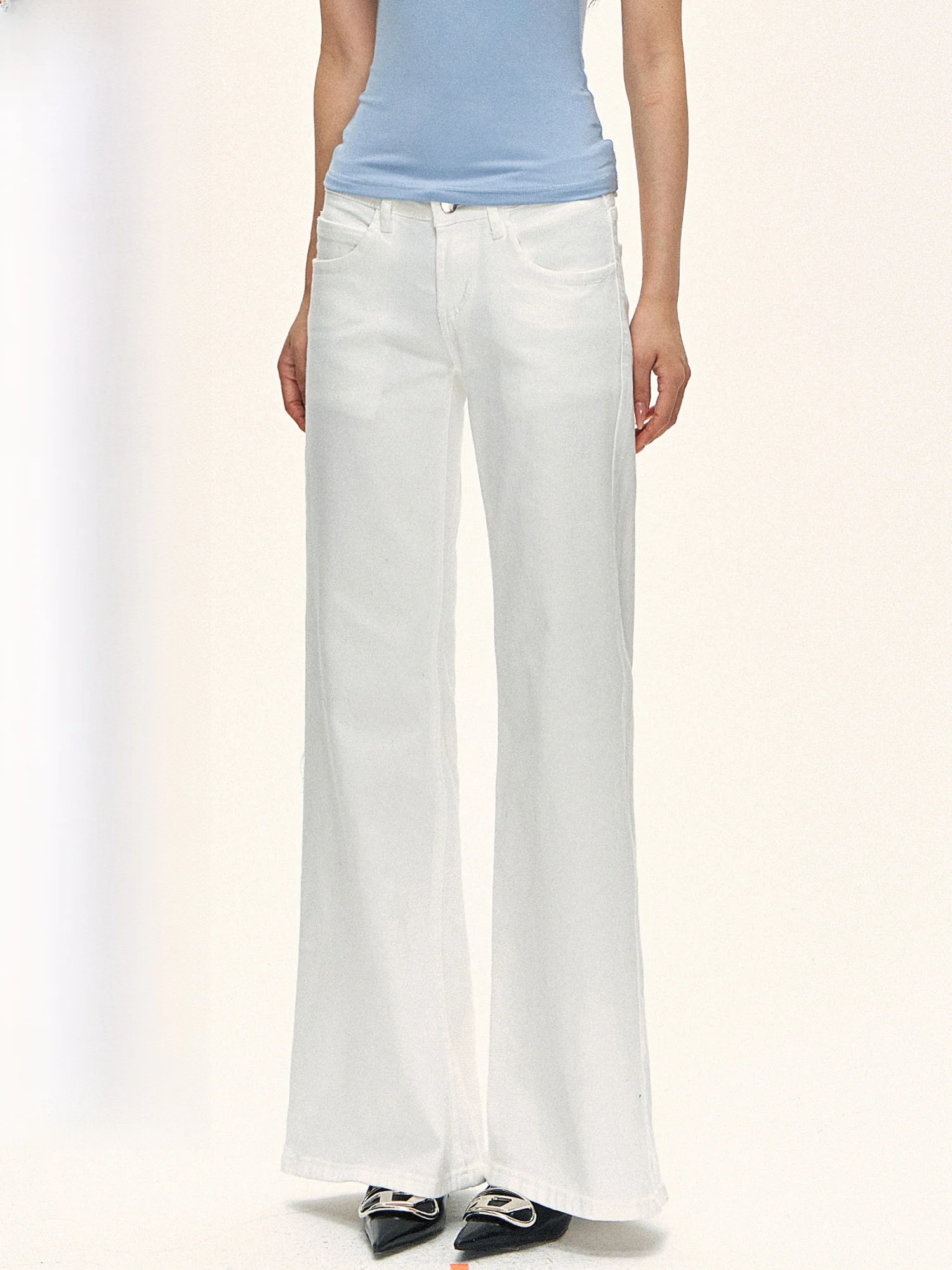 

Low Waist Slimming Flared Pants Casual Sle Women's Jeans 0PASSION Commute Sle ket Detail Medium Softn Winter Suit...