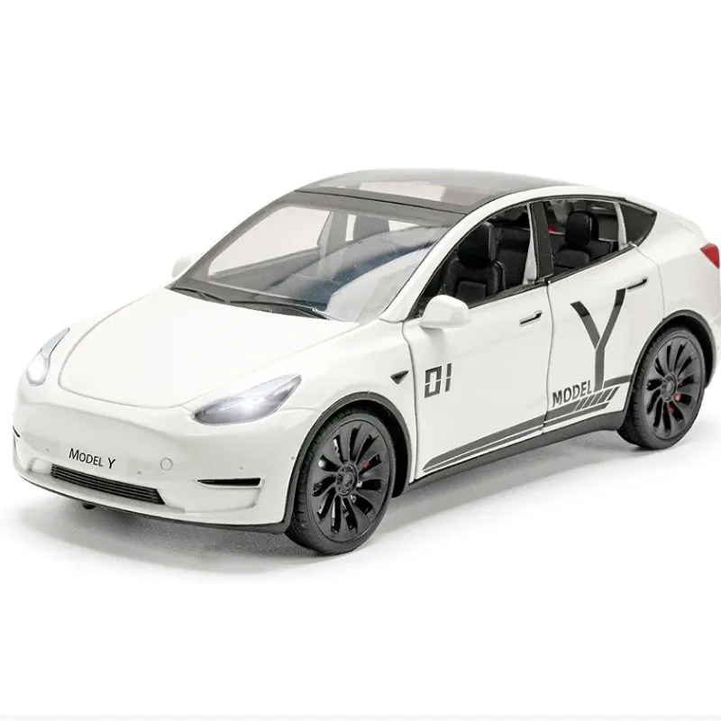 

1:24 Model Y Model 3 Roadster Alloy Model Car Diecasts Metal Casting Sound and Light Car For Children Vehicle Toys