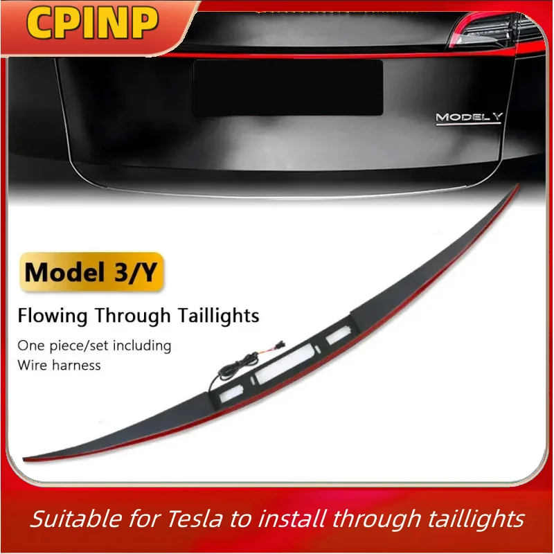 For Tesla Model Y Through Taillight Model3 Dynamic Taillight Strip Upgrade And Modification Decoration Model y/3