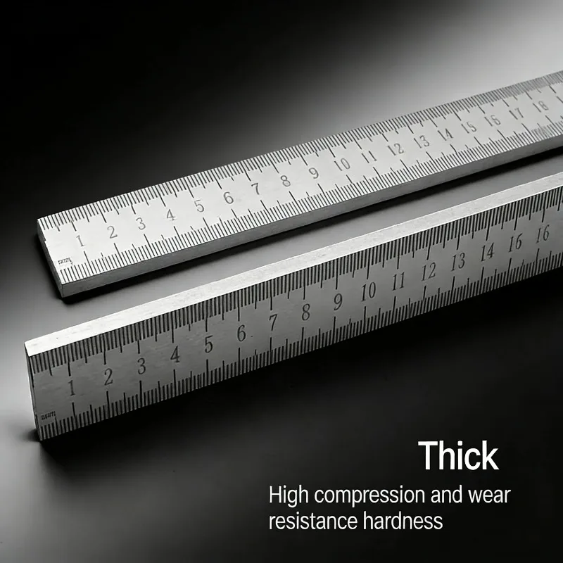 50cm Stainless Steel Ruler with Hardened Tip, Dual Purpose Measuring Tool & Emergency Window Breaker for Outdoor Emergency Use