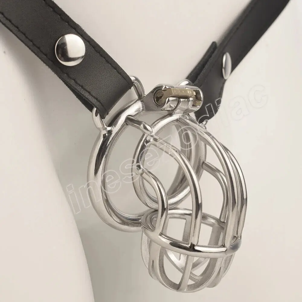 Stainless Steel Male Chastity Device Curve Cage Belt Lock Ring Constraint Adult Sex Toy