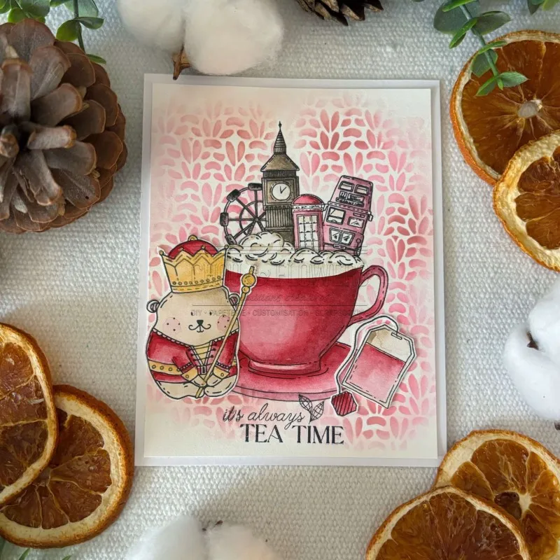 It's Always Tea Time Clear Stamp for Paper Card Making Scrapbooking Craft Diy Album Decor Rubber Soft Stamps