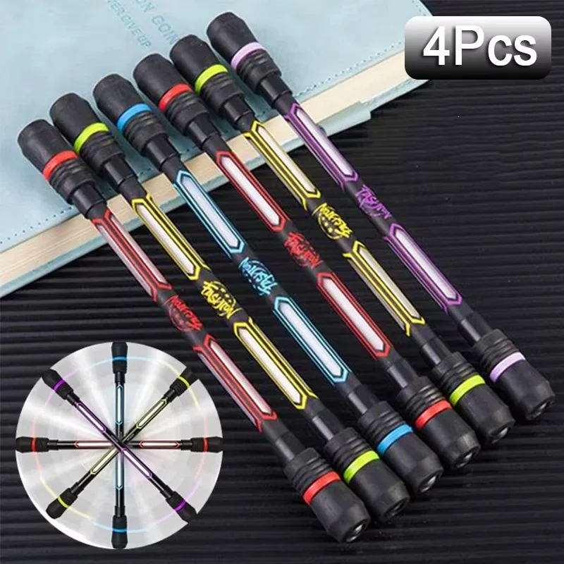 4/2/1Ps Creative Rotary Pen Rotating Toy Rotating Gel Pen Can Replace Core Creative Decompression Toy Pen