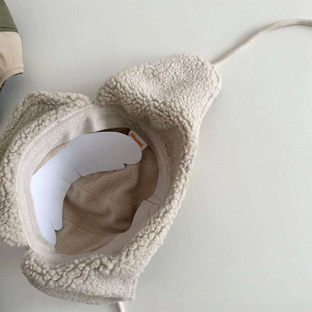 أطفال سميكة الصوف الأذن رفرف الصياد قبعة خليط لينة حافة الشتاء الدافئ قبعة الطفل للأطفال عادية في الهواء الطلق يندبروف قبعة #6