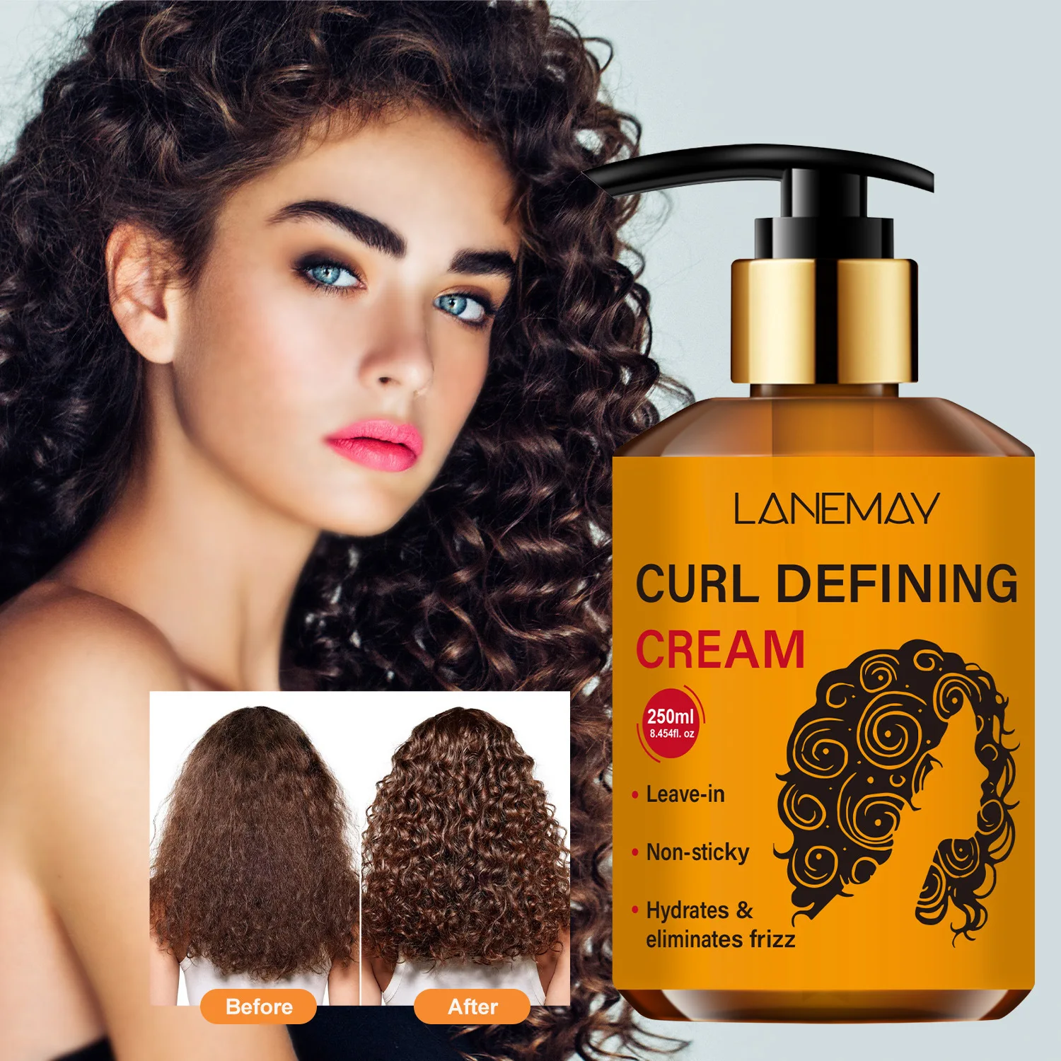 Curl Defining Cream – Leave-In Hair Treatment with Argan, Avocado & Rosemary Oils Achieve perfectly defined.