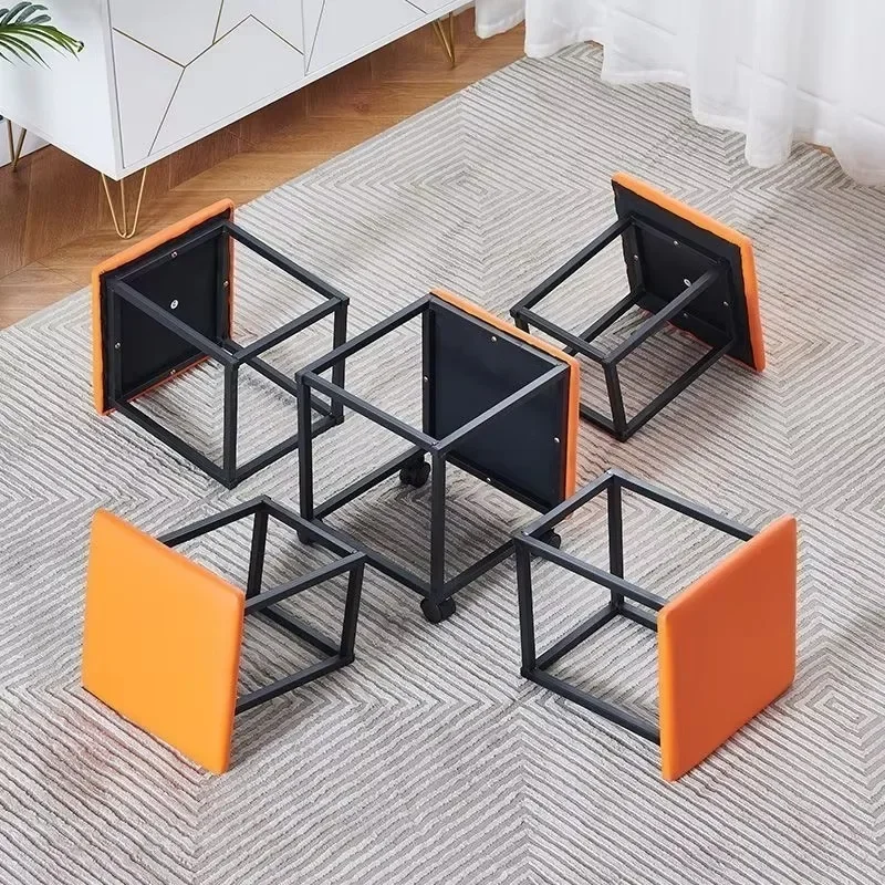 35cm Multi-functional Combination Storage Stool Simple 5-in-1 Stools Home Living Room Sofa Side Pouf Bench Nordic Furniture ins