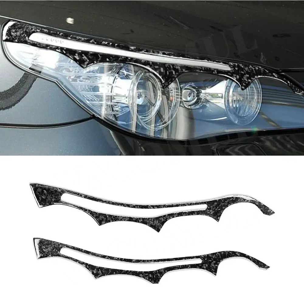 

Forged Carbon Front Lamp Eyebrow Headlight Covers for BMW E60 5 series 2004-2010 Car Front Lamp Eyelids