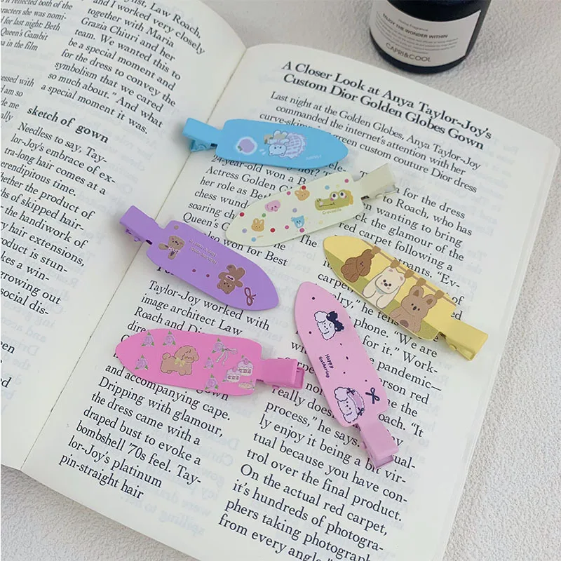 

Металлические бесшовные заколки для волос с новым мультяшным рисунком, детские боковые заколки для челки, милые нескользящие заколки-зажимы, аксессуары для волос