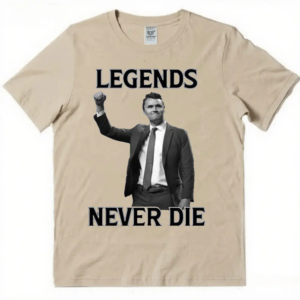 

Футболка Legends Never Die Charlie Kirk унисекс, женская и мужская футболка с короткими рукавами, хлопковая уличная одежда унисекс, топы с правами человека