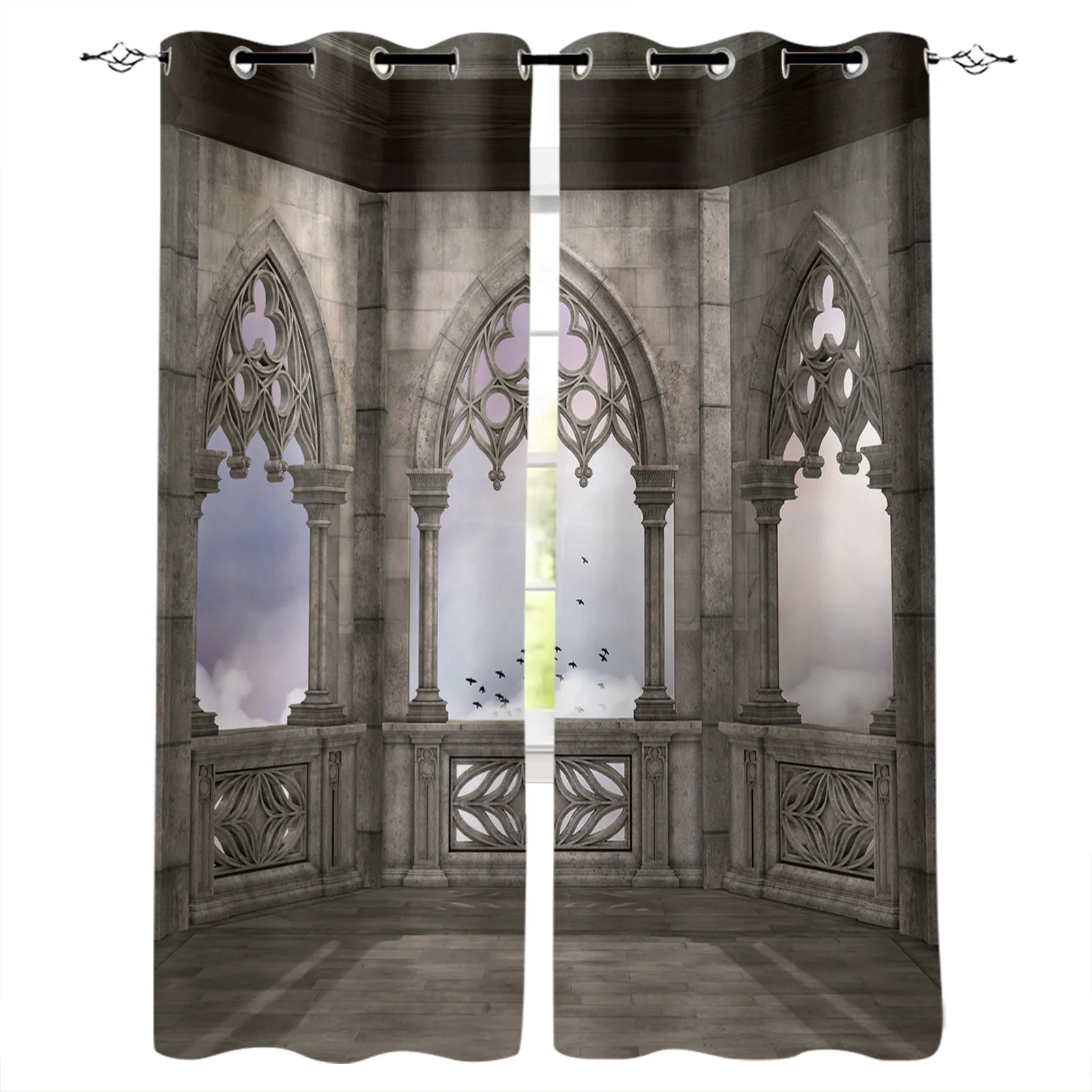 

Gothic Vintage House Decorative Blackout Curtains Window Curtains For Bedroom Living Room Decor Window Treatments