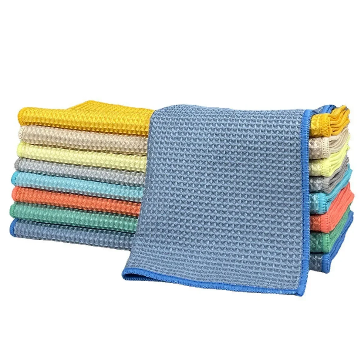 40x40cm Waffle Weave Microfiber Cleaning Towel Absorbable Glass Kitchen Cleaning Cloth Wipes Table Window Car Dish Towel Rag