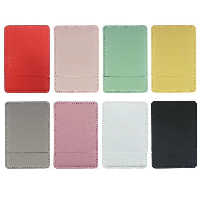 1 pz Portable Card Style Mini Shatter Proof Pocket specchio cosmetico copertura in pelle PU specchio per il trucco infrangibile in acciaio