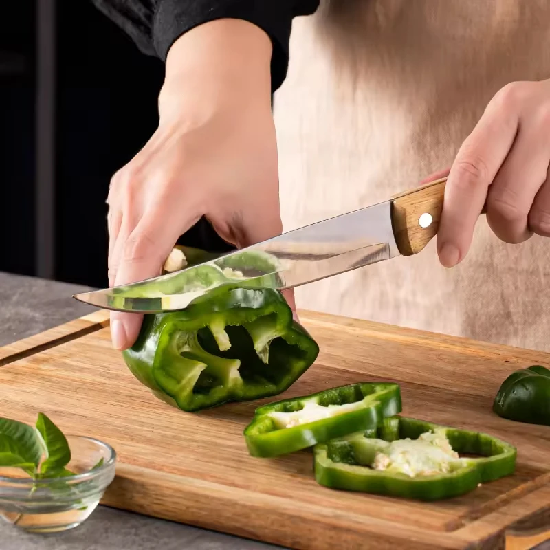 Coltello per sbucciare la frutta da cucina manico in legno rasatura e Peeling Scimitar coltello per tagliare e disossare le verdure affilato gadget