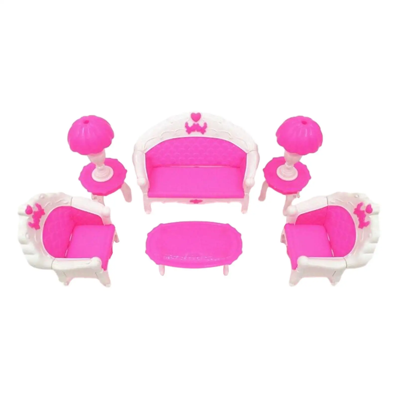 Set di mobili in miniatura per case delle bambole - Set da gioco completo per soggiorno per bambini