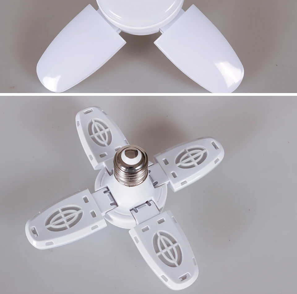 E27 AC220V LED 28W Bulb Fan Blade Timing Lamp Foldable Led Light Bulb Lampada Night Lights For Home Ceiling Light Lighting