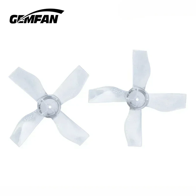 Gemfan 1220 31mm Quad Blade Prop 12 Pairs, PC Material, 0.8mm/1mm Shaft Hole Optional, Random Color