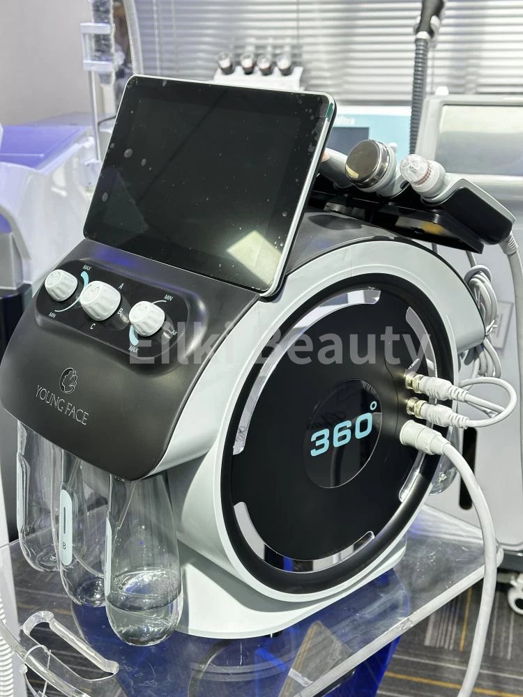 

6 In 1 Facial Visible Skin Testing H2O2 Hydrogen Oxygen Small Bubble Machine Hydra Deep Cleansing Microdermabrasion Spa Device