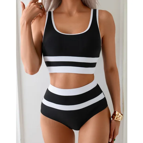 Imagen 2 del producto Bikinis sexis 2025, trajes de baño para mujer, traje de baño Push Up para mujer, ropa de baño para playa, trajes de baño, conjunto de Bikini de cintura alta, bañista para piscina