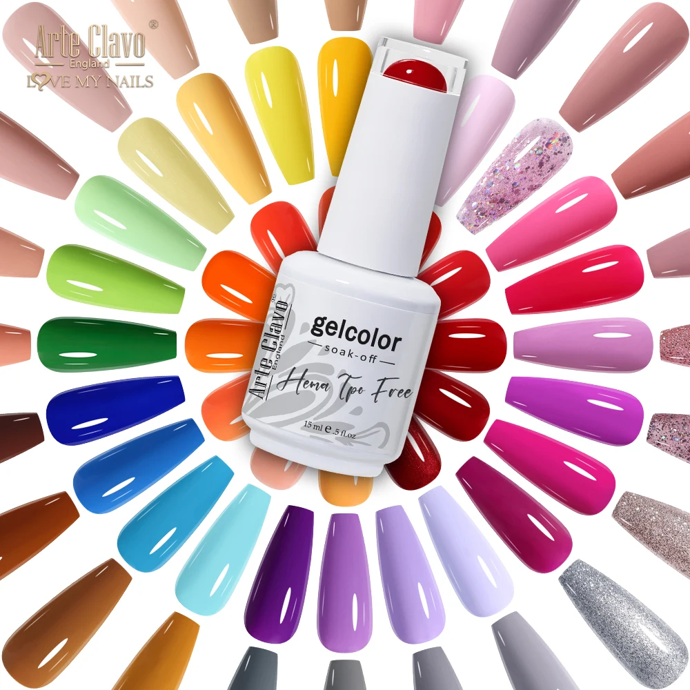 Arte Clavo 15ml Gel Nail Polish Red Vernis Pink Lakiery Hybrydowe Gellak Varnishes For Manicure HEMA TPO FREE Gel Polish Lacquer