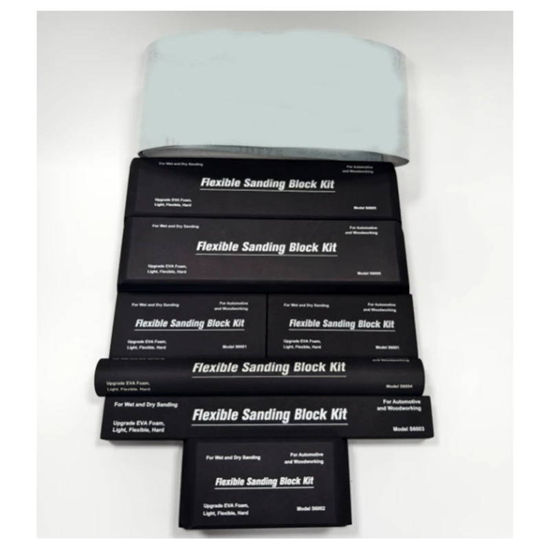 Sanding Block Kit of 7 with Sandpaper Sheet,Hand Abrasives Auto Body Sanding Block Set for Automotive Paint Sand-A56M