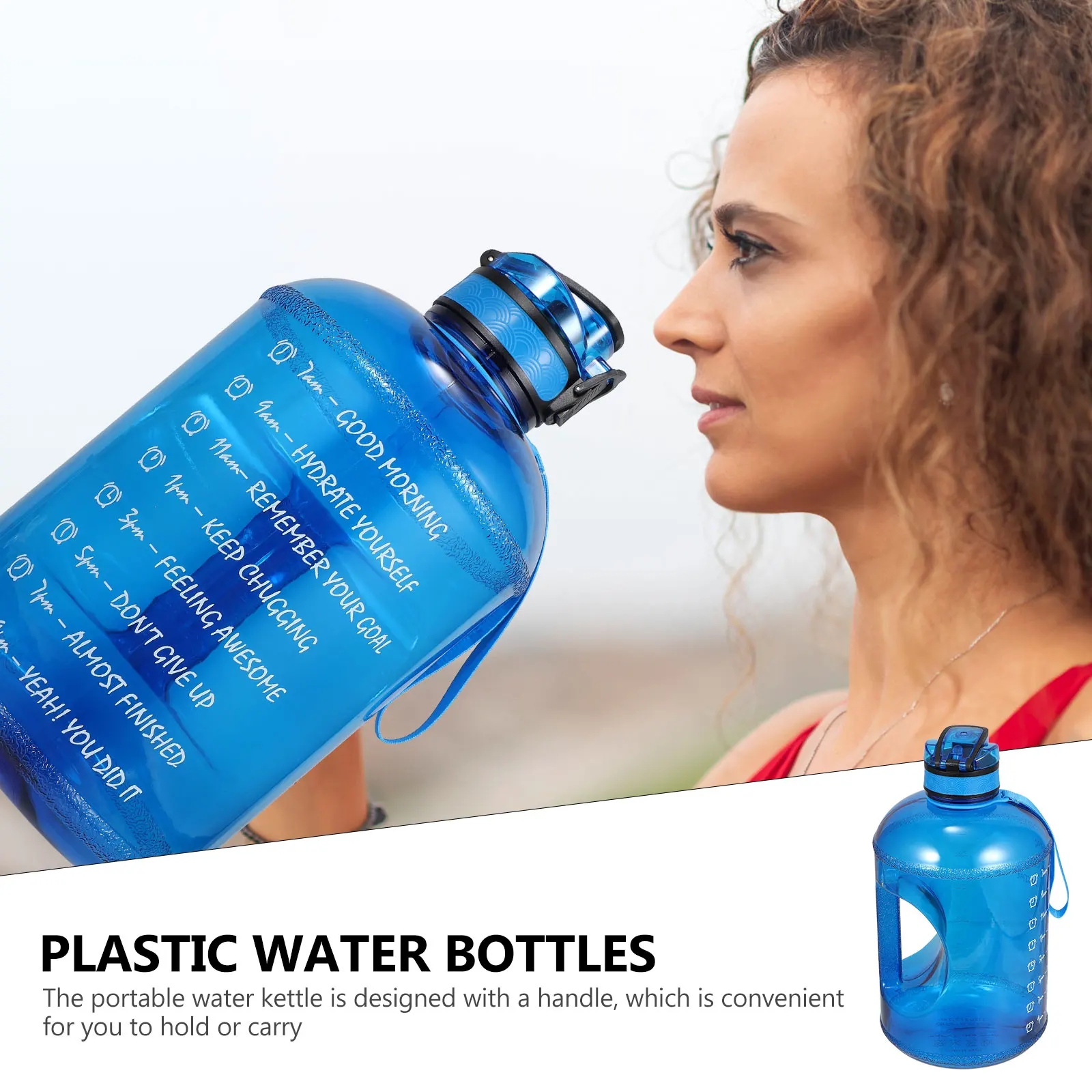 

1pc Large Capacity Water Bottle PETG Material Stable Base Portable Sports Hydration Durable Gym Outdoor Use Water Kettle