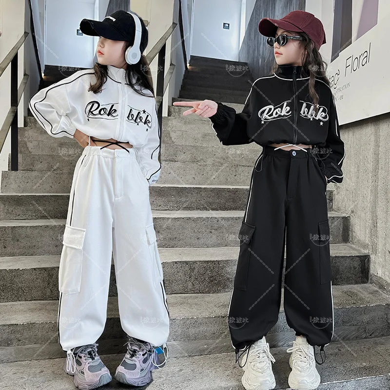 

Teen Girl Dance Clothes Set Children Clothes Short Zipper Coat+Pants 2pcs Kids Suit Tracksuits Clothing Outfits 4 6 810 12 14 Y