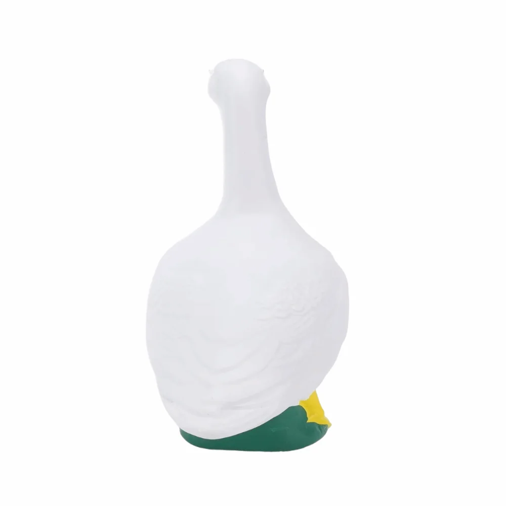 Elegant Mini Desk Goose Statue Resin Anti-tip Mini Goose Ornament Lifelike Design White Resin Goose Figurine