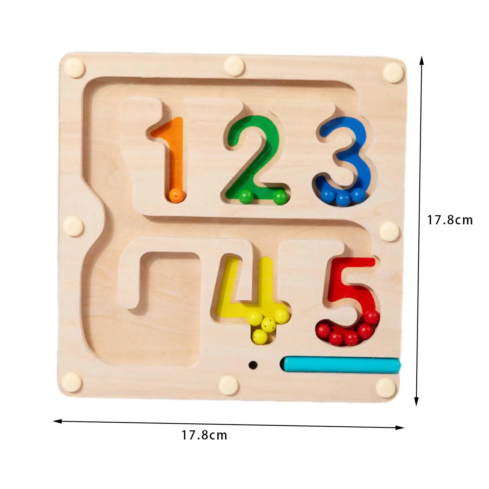 Wooden Magnet Puzzle Boards Skills Toys Magnetic Color & Number Maze for Preschoolers Gift 3 4 5 6 7 Years Old Girls Boys