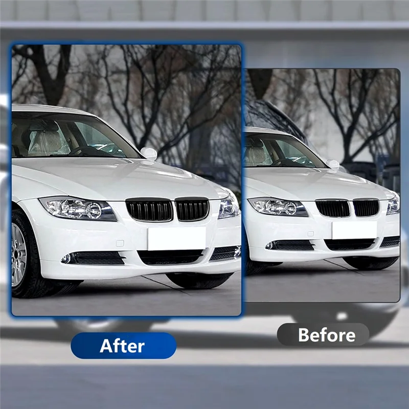 

Front Grille Double Slats For BMW 3 Series E90 E91 2005- 2008 Matte Finish 51137120008 51137120007