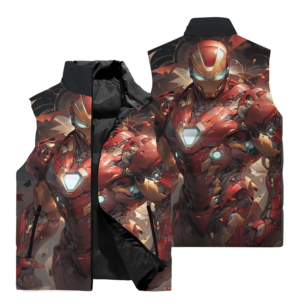 New Fashion Men\'s Sleeveless Vest 3D Printed Marvel Iron Man Pattern Street Hip Hop Sports Jacket Casual Outerwear Men\'sClothing