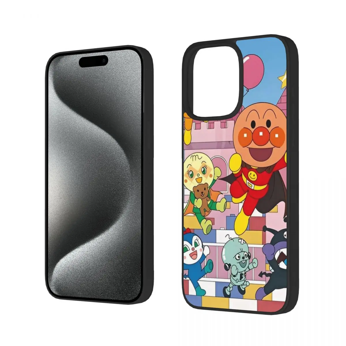 iPhone 15 Pro/Pro Max用 アンパンマン アニメ漫画ケース ノベルティTPUソフトカバー バイキンマン ドキンちゃん ホラマン メロンガール スマホケース