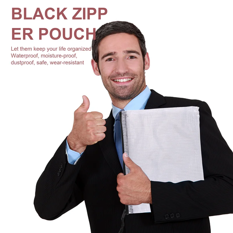 

Exquisite-18Pcs Mesh Zipper Pouch Document Bag, 8 Assorted Size, Waterproof Plastic Zip File Folders, Multipurpose For Office,Ho