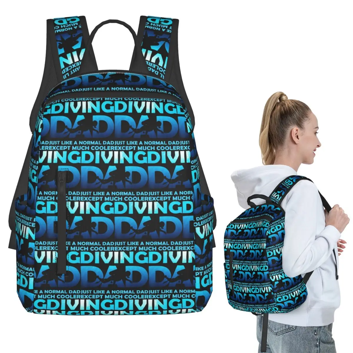 Scuba Dive Flag Bubble Diving Diver Backpack Student BookBag Kids School Bag Computer Shoulder Bags Boys Girls