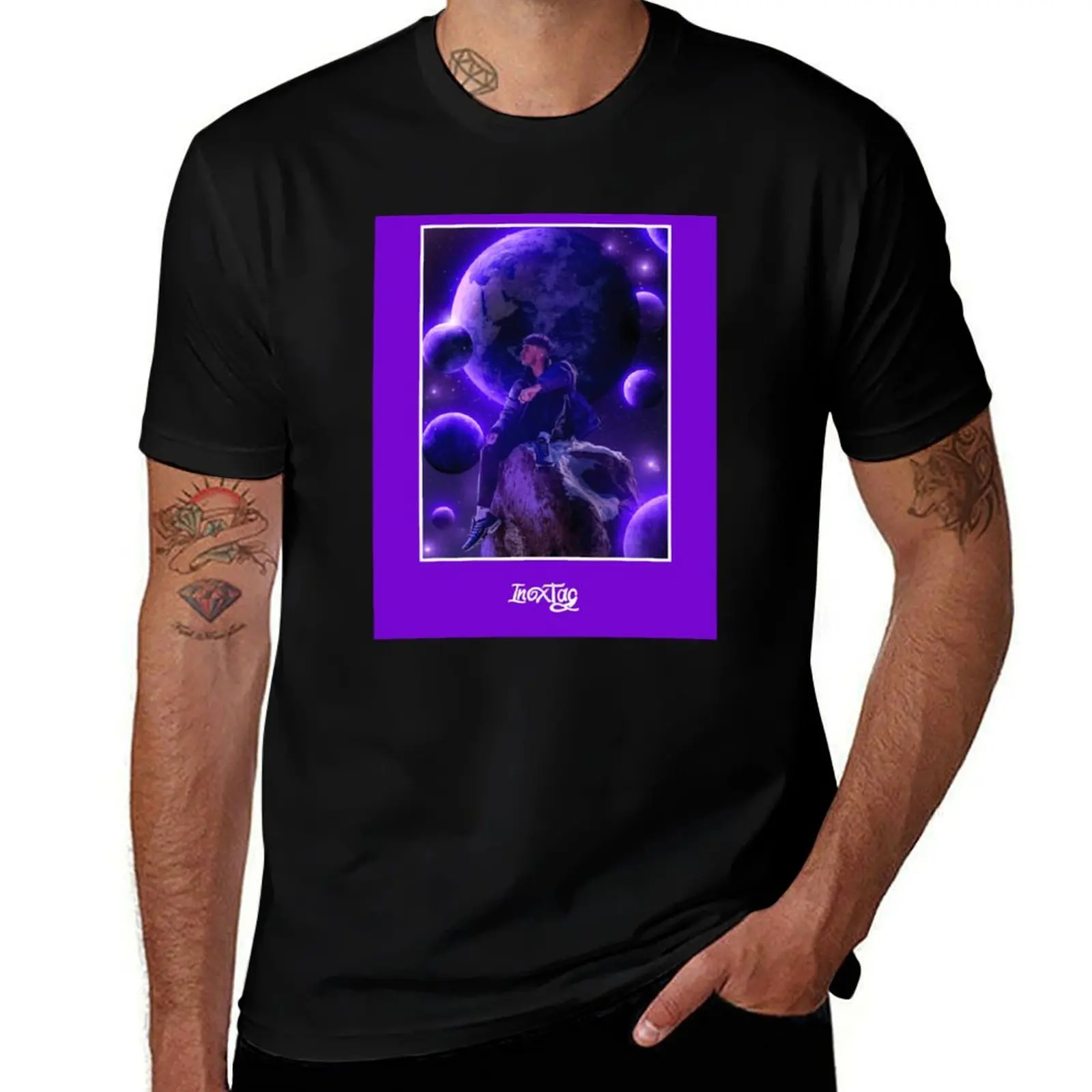 Inoxtag - Portrait galaxy classique T-Shirt Fashion Pattern Printed Tee Shirt T-Shirt