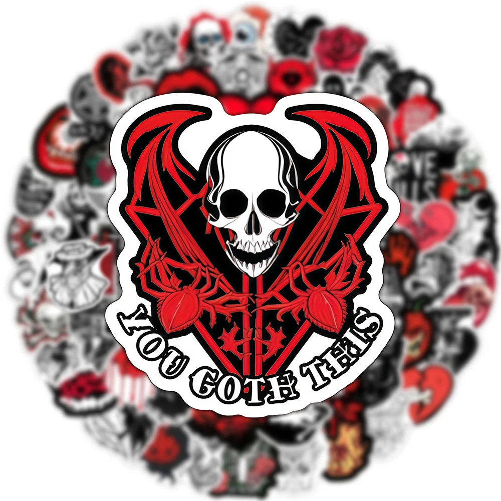 

10/30/50/100pcs Horror Gothic Skull Cartoon Graffiti Stickers for Motorcycle Phone Suitcase Laptop Cool Decoration Sticker Packs