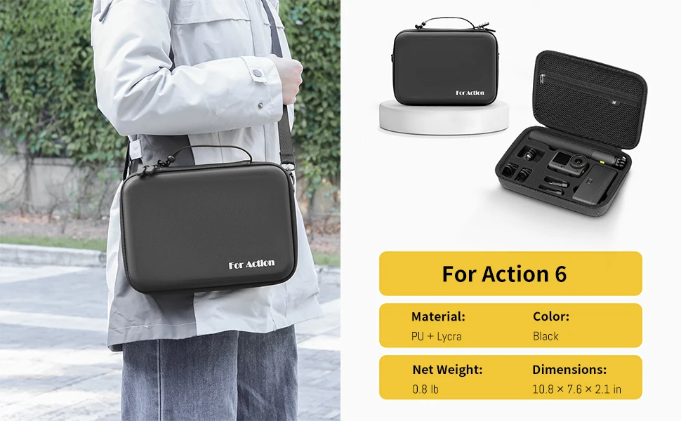 Für DJI Osmo Action 6 Tragetasche, Wasserdichte Tragbare Reisetasche Kompatibel mit Osmo Action 6/5 Pro/4/3 Adventure Combo – Detail 6