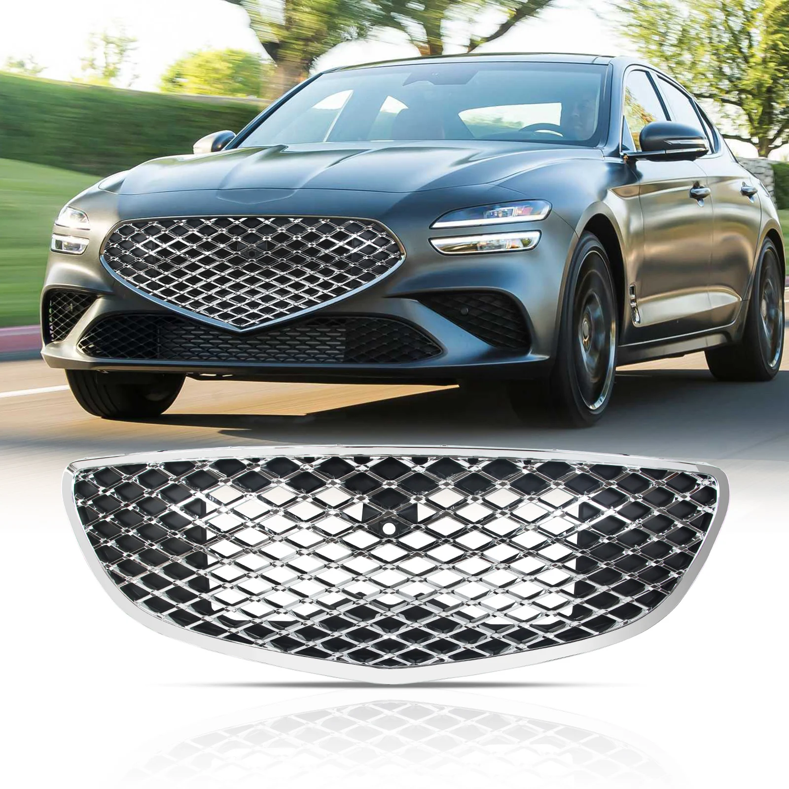 Front Grill for GENESIS GV70 2022-2023 W/ Camera Hole