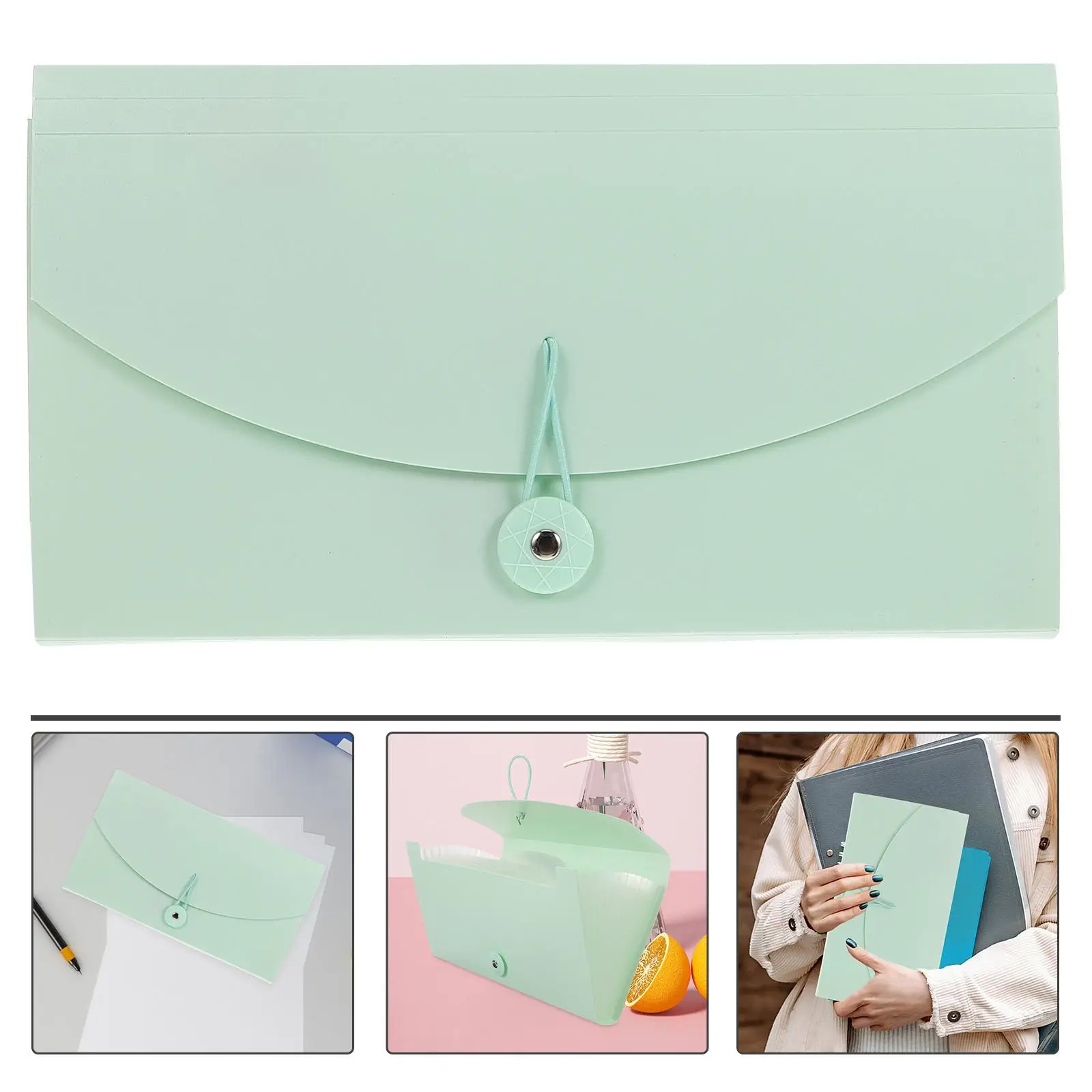 Plastic Receipt Storage Bag File Organizer Expandable Holder Large Capacity Portable Bills Folder Wallet