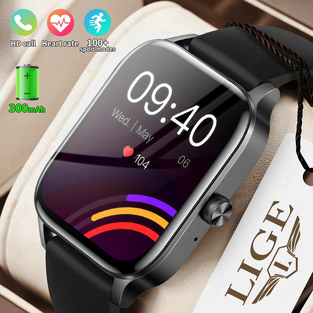 LIGE Fashion Smart Watch Women 1.85” HD Screen Custom Watch Face Women’s Health Monitor Watch Bluetooth Call Sports Smartwatches