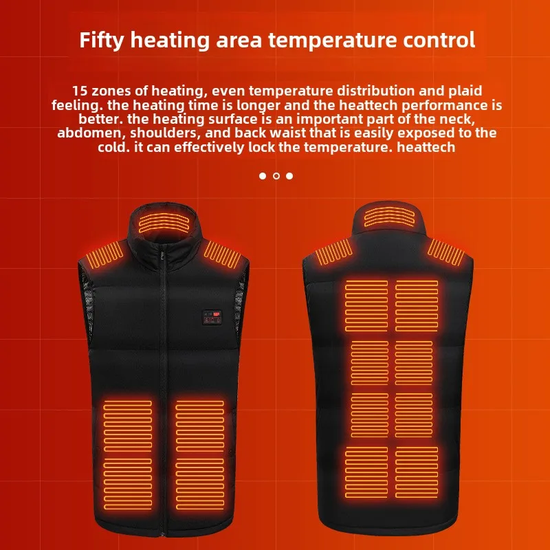 

Six Control 15 District Self-Heating Vest Digital Display Heating Suit Constant Temperature Vest