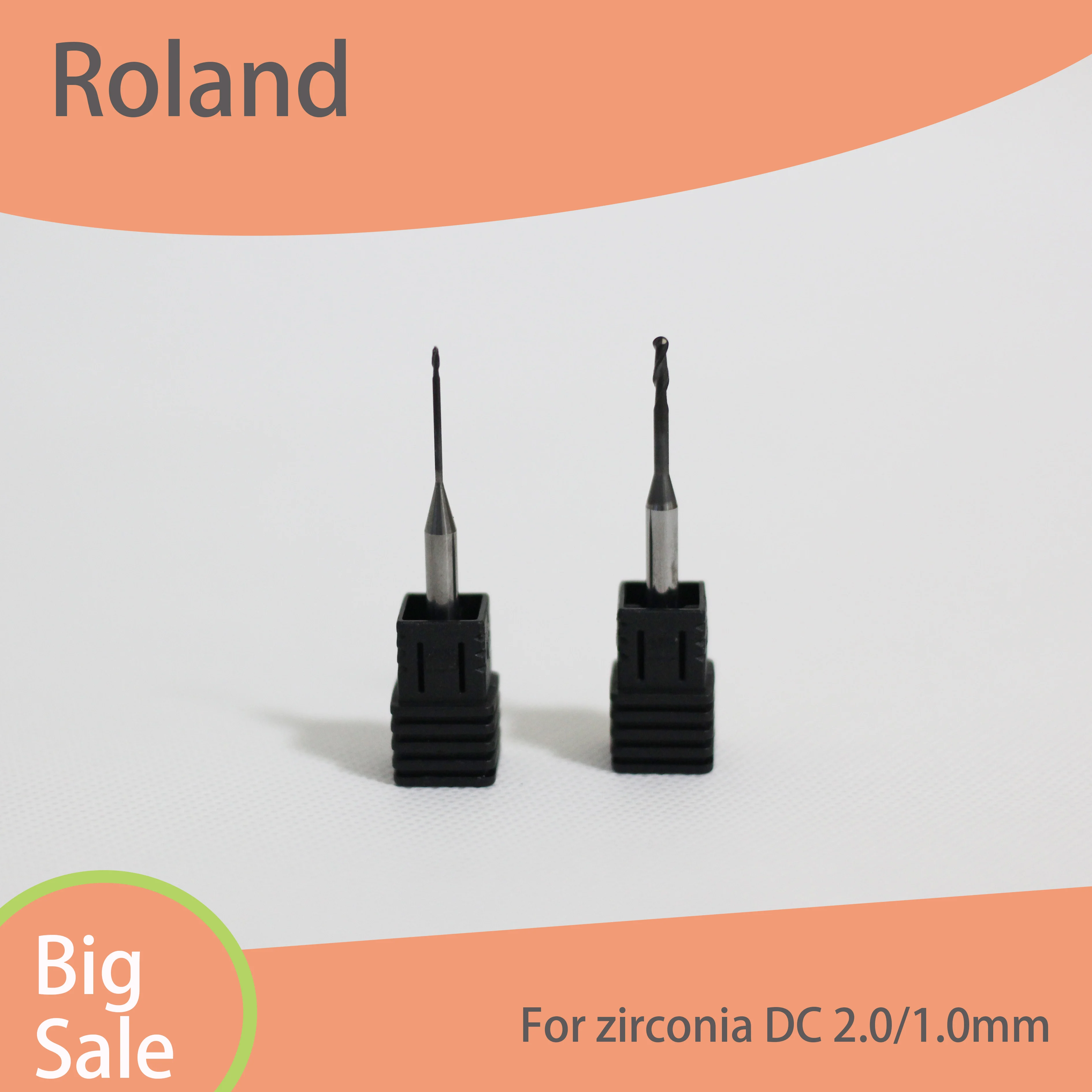 

Roland CADCAM Dental Milling Burs for Zirconia PMMA Disilicate Lithium Metal 2.0/1.0/0.6mm