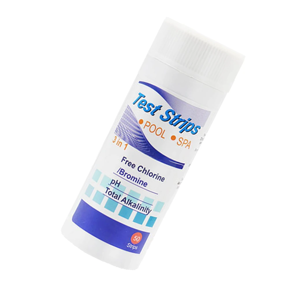 Tiras de prueba de calidad del agua 3 en 1, 50 Uds., alta precisión, cloro Residual, valor de PH, tira de prueba de alcalinidad para piscina, Spa, acuario