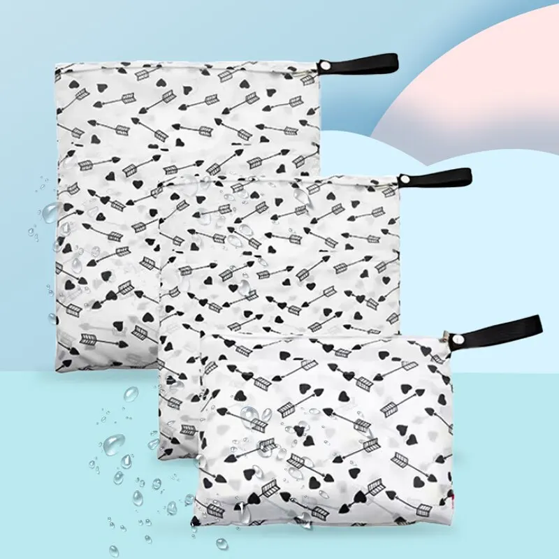 1 Uds. Bolsa impermeable húmeda y seca con doble cremallera, bolsa de almacenamiento de pañales para bebés, bolsa impermeable portátil