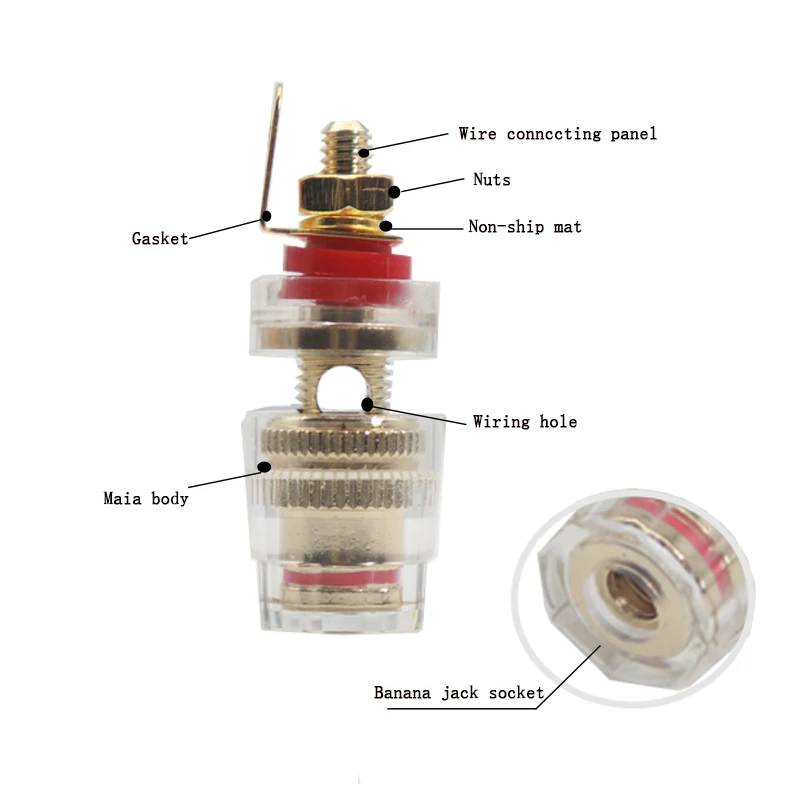 【10-1PCS】32.5mm 4mm Binding Post Terminal Speaker Test Banana Plug Socket Connector Amplifier Speaker K5DB image 2