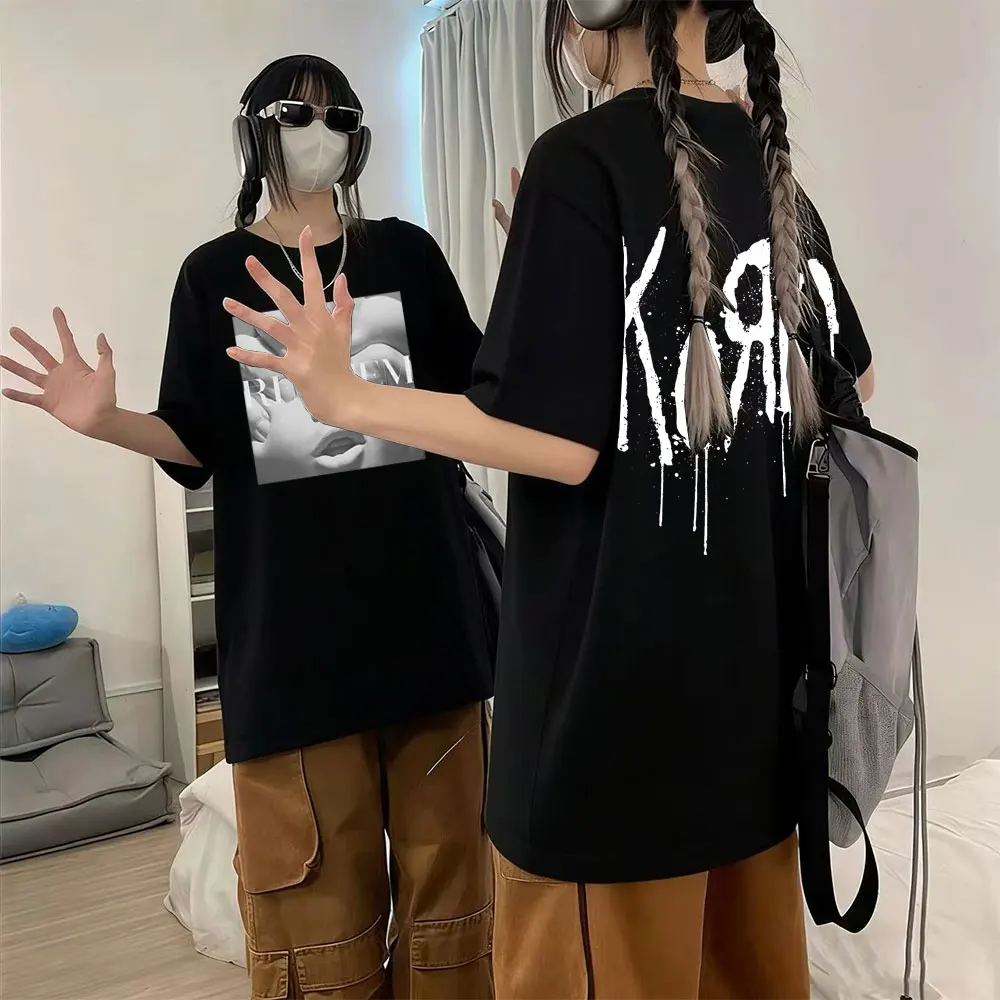 

Rock Band Korn Requiem Album 2026 Merch T Shirt Men Women Gothic Casual Oversized Tees Male Cotton T-shirt Mens Retro T-shirts