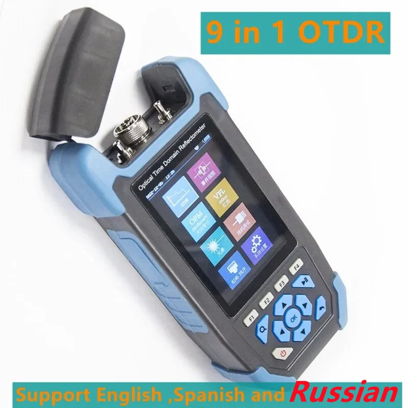 

Fiber Optic Mini OTDR Reflectometer 1310/1550nm 22/24dB for 60km 9 in1 VFL OLS OPM Event Map Fiber Cable Ethernet Tester Russian