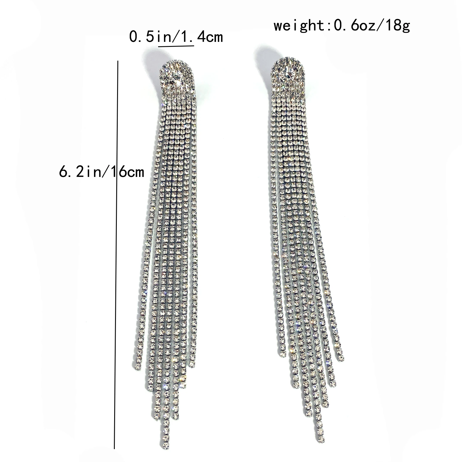 1pc Full Rhinestone Pendant Tassel Earrings Fashionable Earrings Minimalist Earrings Sparkling Women\'s Party Wedding