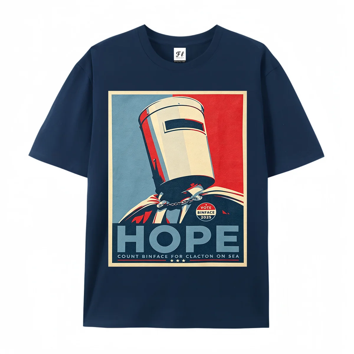Binface Hope Poster Graphic T-Shirt Retro Political Parody Print Short Sleeve Tee Casual Loose Fit Tops for Men Streetwear