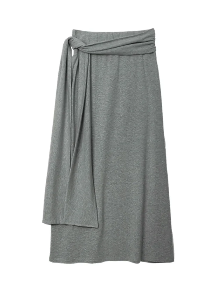 กระโปรงถักทรงเอ ผูกเอว ผู้หญิง ฤดูร้อน ดีไซน์ใหม่ สวยเก๋ ช่วยพรางหุ่น ทรงยาวพลิ้ว กระโปรงเอวสูงทรงเอ